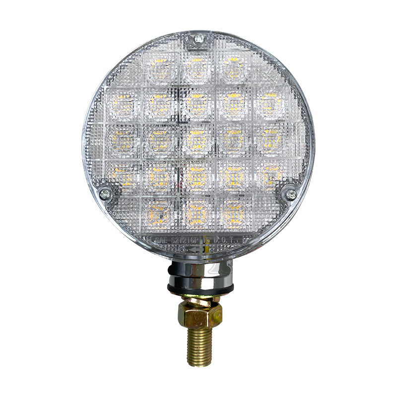 ROUND DOUBLE FACE CLEAR LENS LED LIGHT AMBER+RED