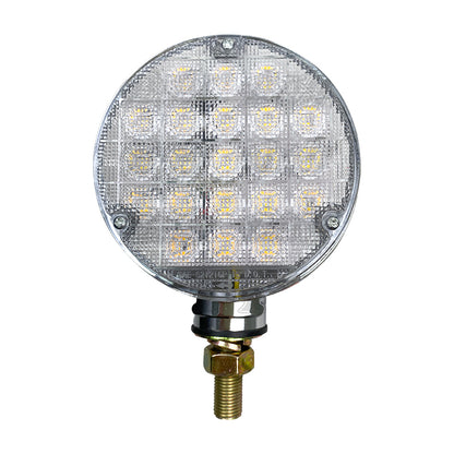 ROUND DOUBLE FACE CLEAR LENS LED LIGHT AMBER+RED