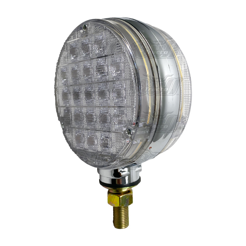 ROUND DOUBLE FACE CLEAR LENS LED LIGHT AMBER+RED