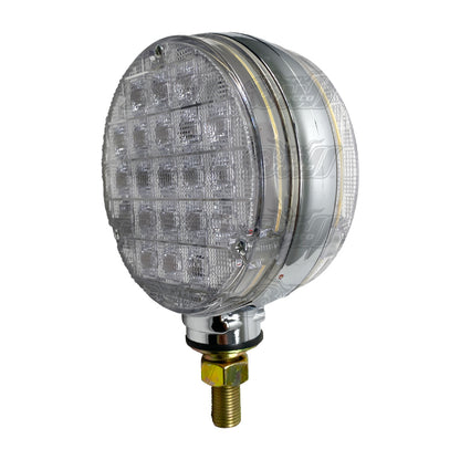 ROUND DOUBLE FACE CLEAR LENS LED LIGHT AMBER+RED