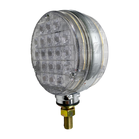 ROUND DOUBLE FACE CLEAR LENS LED LIGHT AMBER+RED