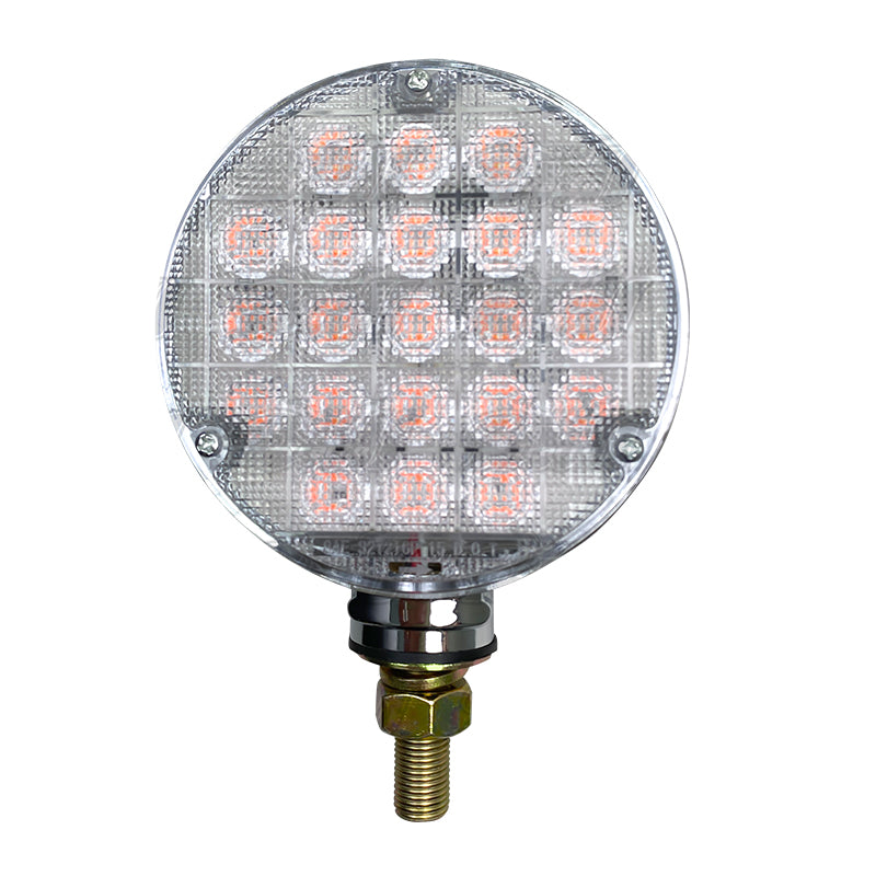 ROUND DOUBLE FACE CLEAR LENS LED LIGHT AMBER+RED