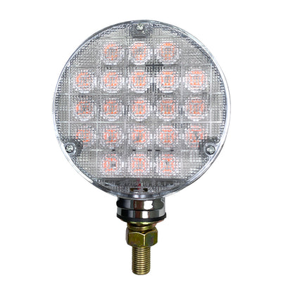 ROUND DOUBLE FACE CLEAR LENS LED LIGHT AMBER+RED
