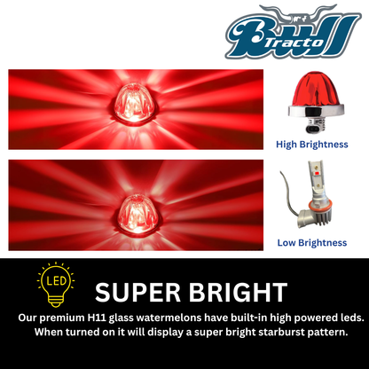 H11 BASE + BULB (Sold AS A SET) 1400 lumens Available in RED/RED & AMBER/AMBER