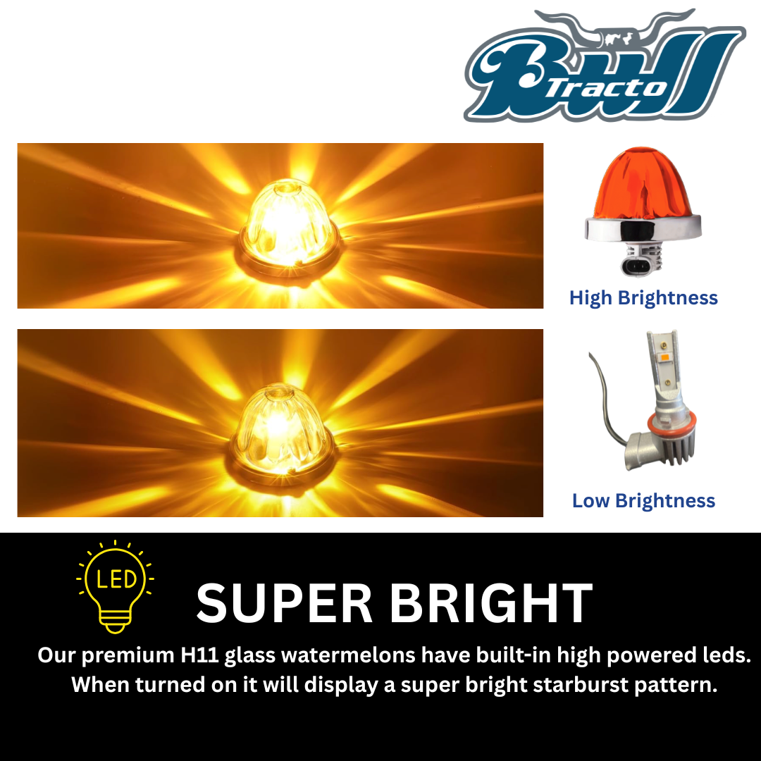 H11 BASE + BULB (Sold AS A SET) 1400 lumens Available in RED/RED & AMBER/AMBER