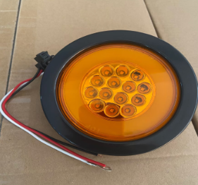 4" Round GLO Turn Signal LED Light W/ Grommet (Amber/ Amber)