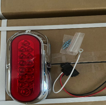 Surface Mount Red Oval LED Light W/ Chrome Bezel