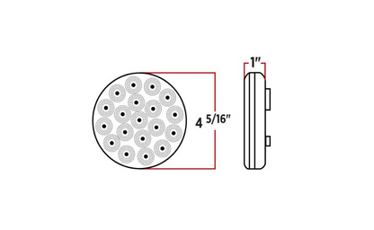 4" Light Dual Red/White Stop