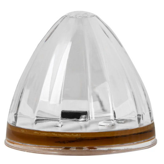 2" AMBER/CLEAR WATERMELON 6 LED SEALED LIGHT, 3 WIRES