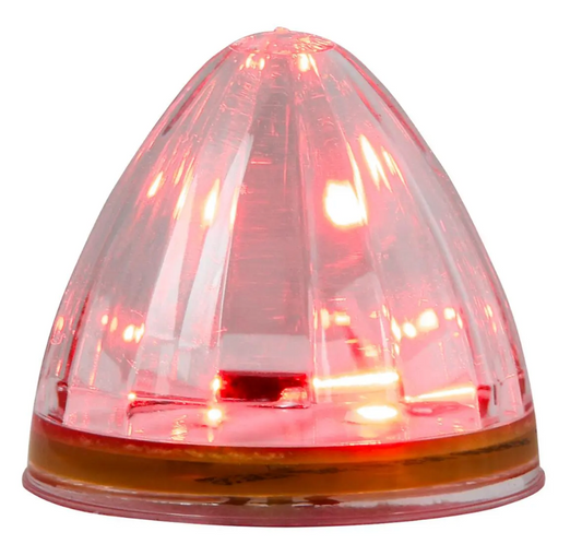 2" RED/CLEAR WATERMELON 6 LED SEALED LIGHT, 3 WIRES