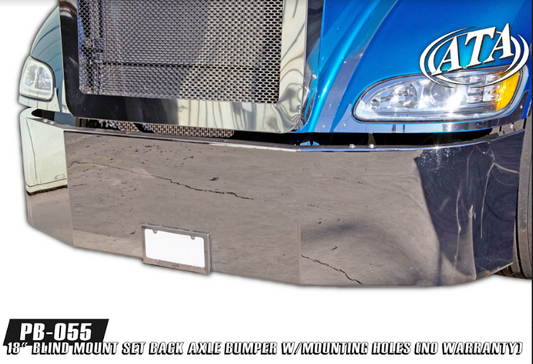 18" Peterbilt 384/386 BUMPER 2006-2009 Set Back Axle w/ Tow Holes Only Stainless Steel
