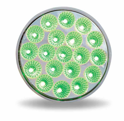 4" Round Clear Lens,LED Amber +Green Normal,Without plug ,Rubber