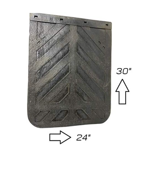 Semi Truck and Trailer Mud Flaps - Chevron 24" x 30" Heavy Duty Rubber (Sold individually)