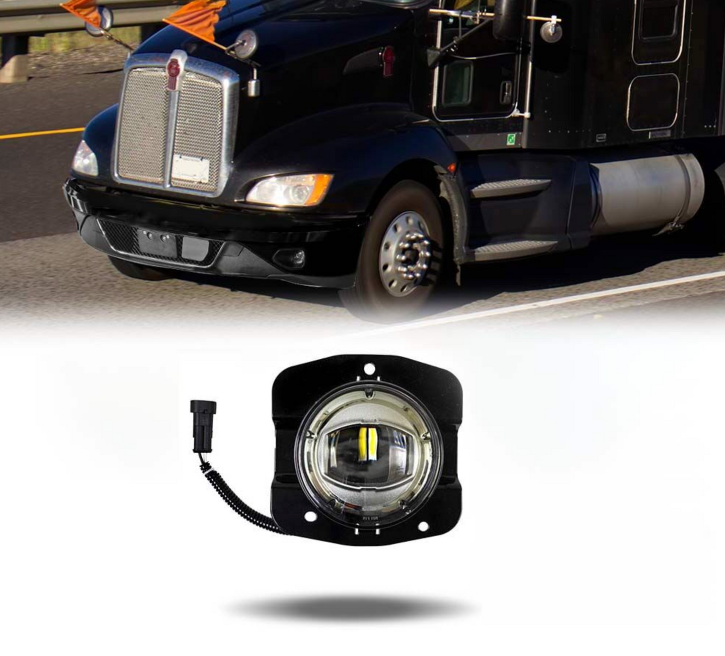 Kenworth T680 2013-2022 Full LED Performance Fog Light Assembly (Sold Individually)