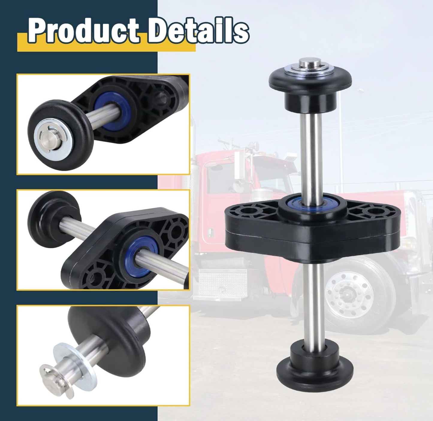 Exhaust Mount Bushing Pin Kit Fit for Kenworth 348 379 388 389 & Peterbilt T600 680 800 W900, Replaces # M13-6001 M13-1009