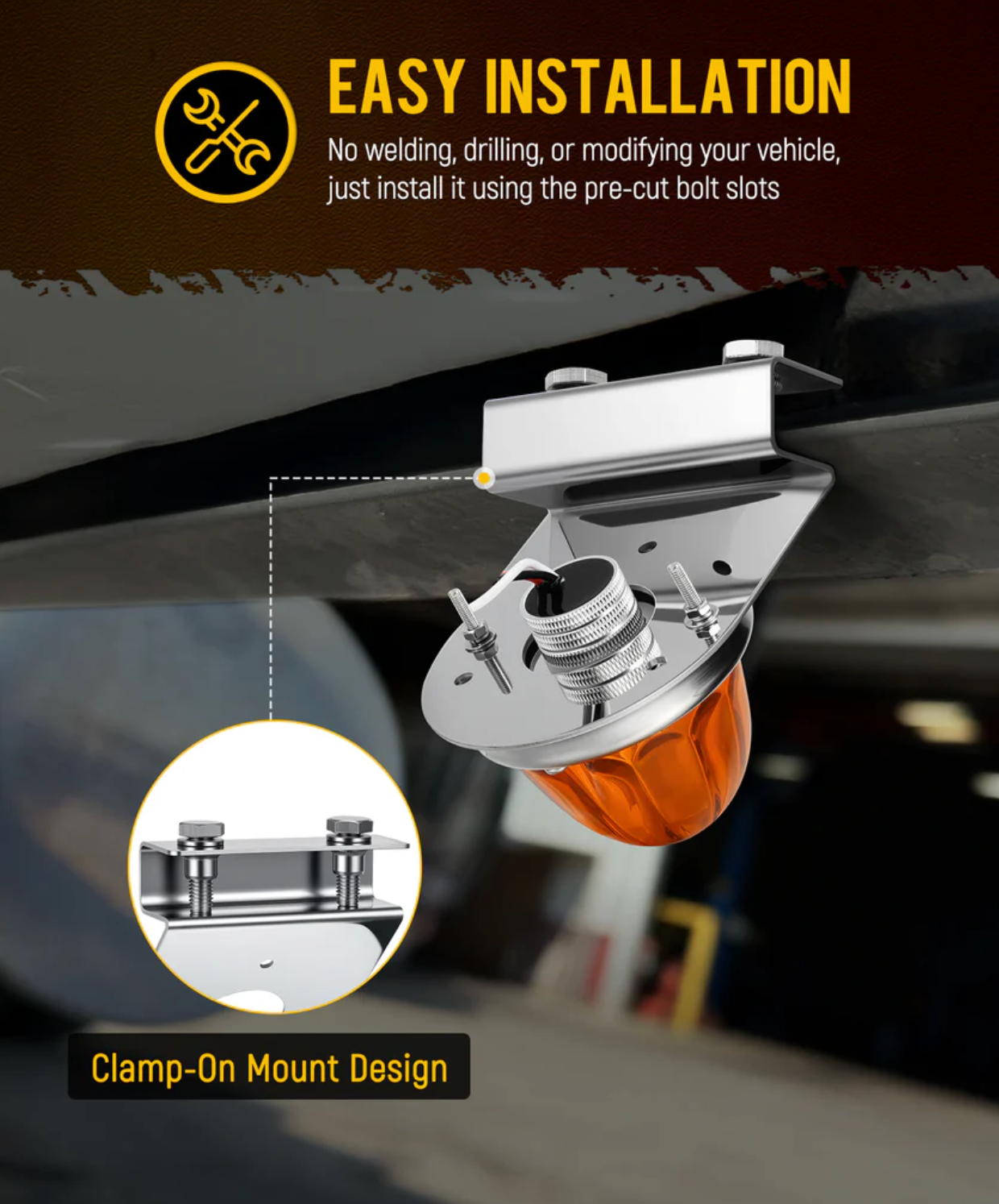 4 "Wide universal frame mount with 1 watermelon light hole mounting hardware included/45 Degree stainless steel
