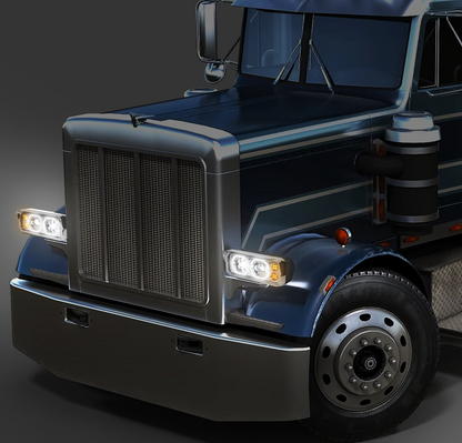 Rectangular Halo LED Projector Headlight Assembly - Chrome Sold Indiviudally