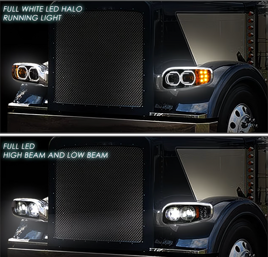 2008-2022 PETERBILT 389 388 567 PROJECTOR HEADLIGHTS LED DRL TURN SIGNAL LAMPS