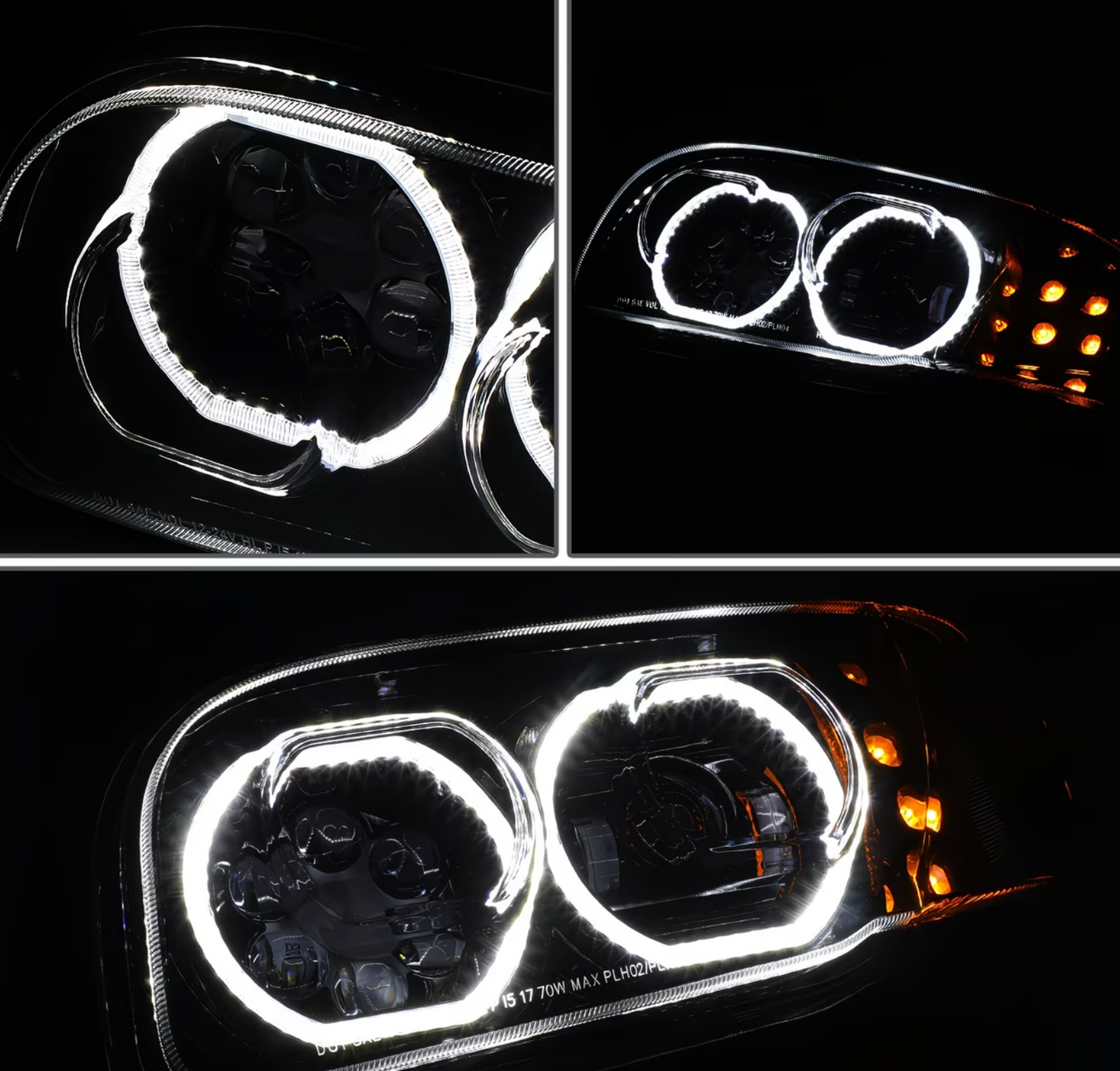 2008-2022 PETERBILT 389 388 567 PROJECTOR HEADLIGHTS LED DRL TURN SIGNAL LAMPS