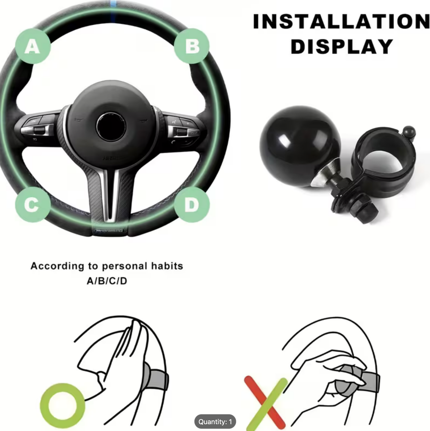 Billiard Steering Wheel Spinner Knob