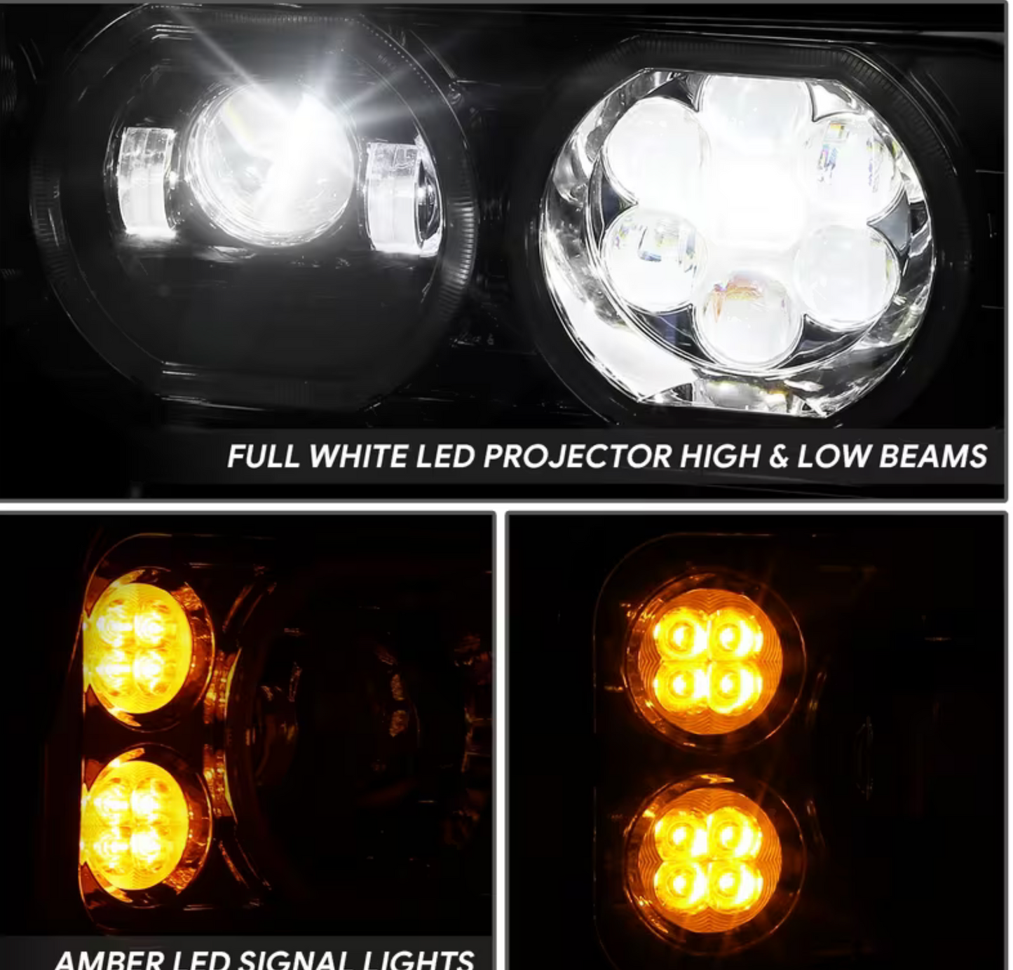 Peterbilt Black LED Headlight With Aluminum Alloy bracket