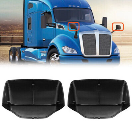 Premium Kenworth T680 Black Hood Mirror Cover