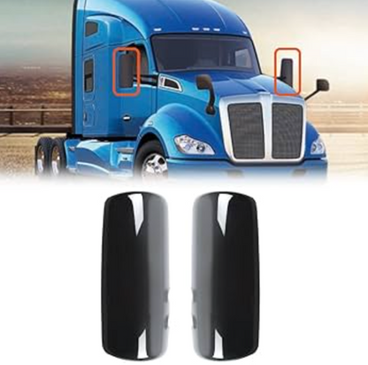 Premium Kenworth T680 Black Plastic Mirror Cover