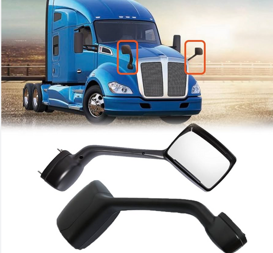 Premium Kenworth T680 Black Hood Mirror