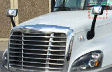 Premium Freightliner Cascadia Chrome Hood Mirror Cover