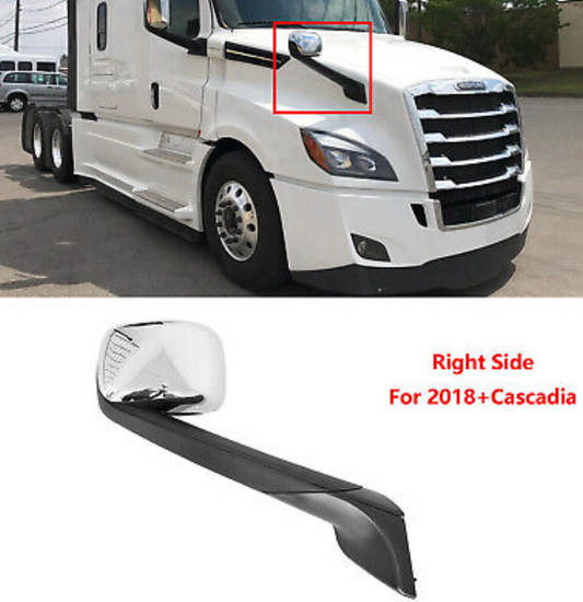 Premium New Freightliner Cascadia Chrome Hood Mirror