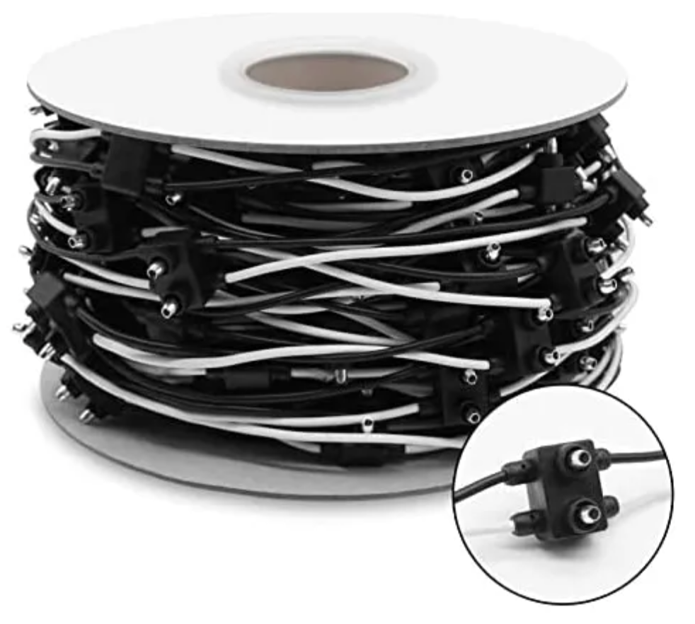 Male 2 Prong Pigtail Wire Harness with 12″ Connector Spacing – 92 Plugs 100 ft. Spool