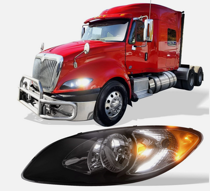 International Prostar Black Headlight Assembly