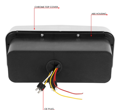 Rectangular Halo LED Projector Headlight Assembly -Black Sold Individually