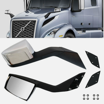 Chrome Hood Mirrors LH&RH Pair For Volvo VNL 2004-2017 PROMO WITH FREE SHIPPING!