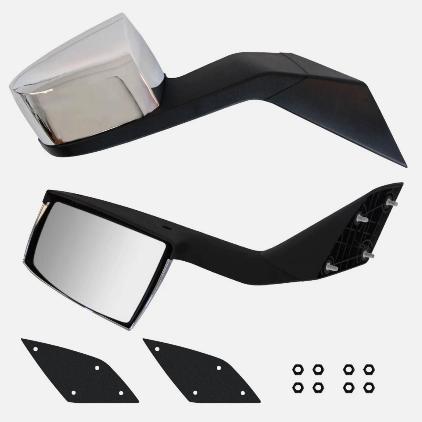 Chrome Hood Mirrors LH&RH Pair For Volvo VNL 2004-2017 PROMO WITH FREE SHIPPING!