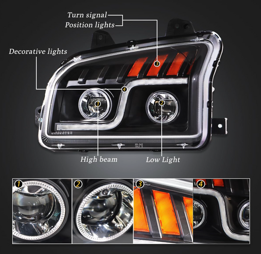 Kenworth T880 Performance LED Black Headlight