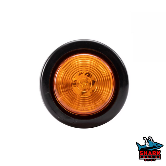 AMBER ROUND LIGHT 2" BLACK GROMMET