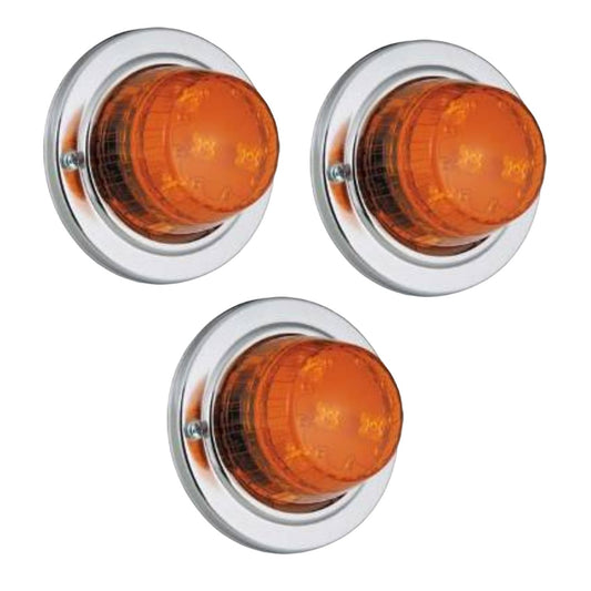 LED Cylindrical Clearance / Side Marker Light (Amber) 3 PACK FREE SHIPPING !!