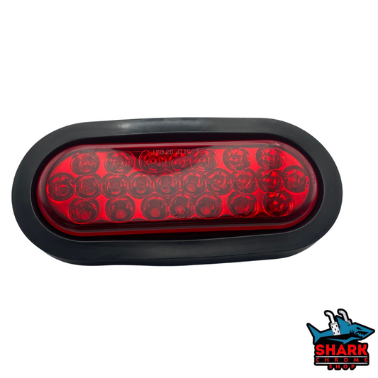 Oval Pearl 24 LED Light in Red With Rubber