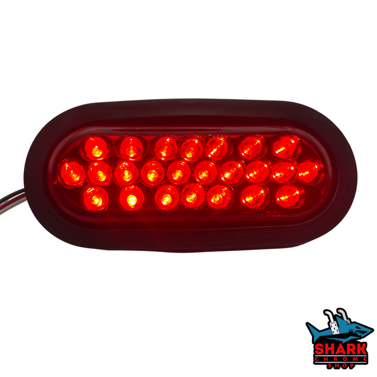 Oval Pearl 24 LED Light in Red With Rubber