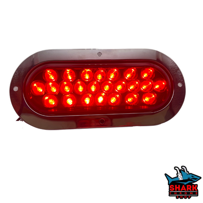 Oval Pearl 24 LED Light in Red W/ Chrome Bezel