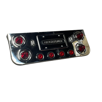 Stainless steel rear center panel with watermelon light included &  chrome license plate