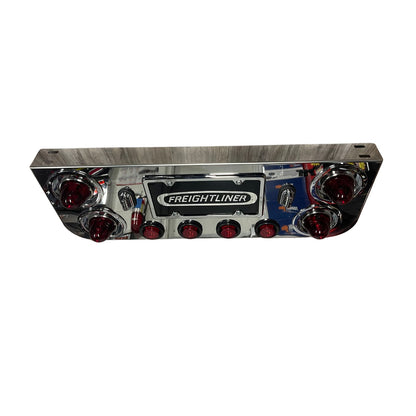 Stainless steel rear center panel with watermelon light included &  chrome license plate