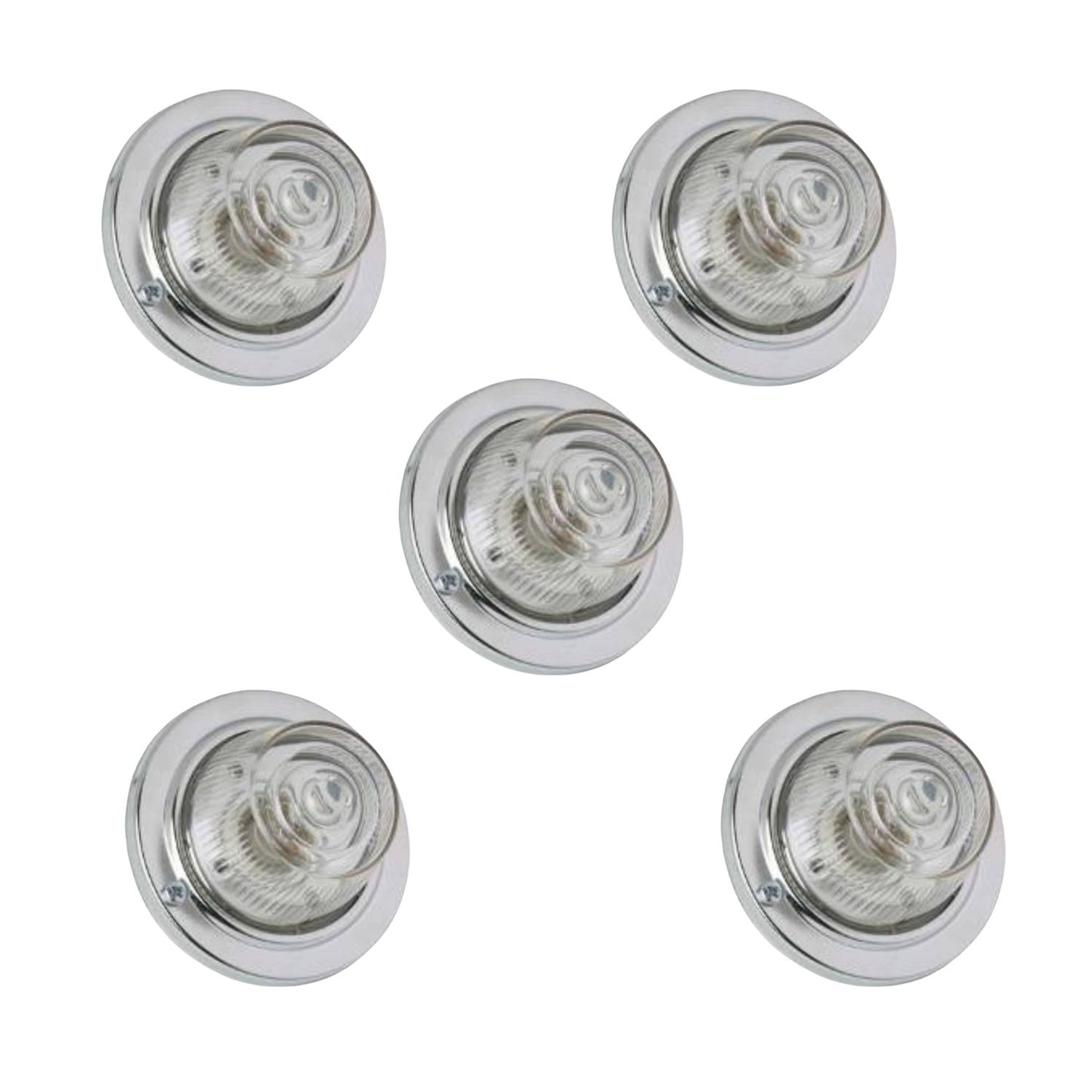 Cylindrical Clearance / Side Marker Light (Clear) 5 PACK FREE SHIPPING !!