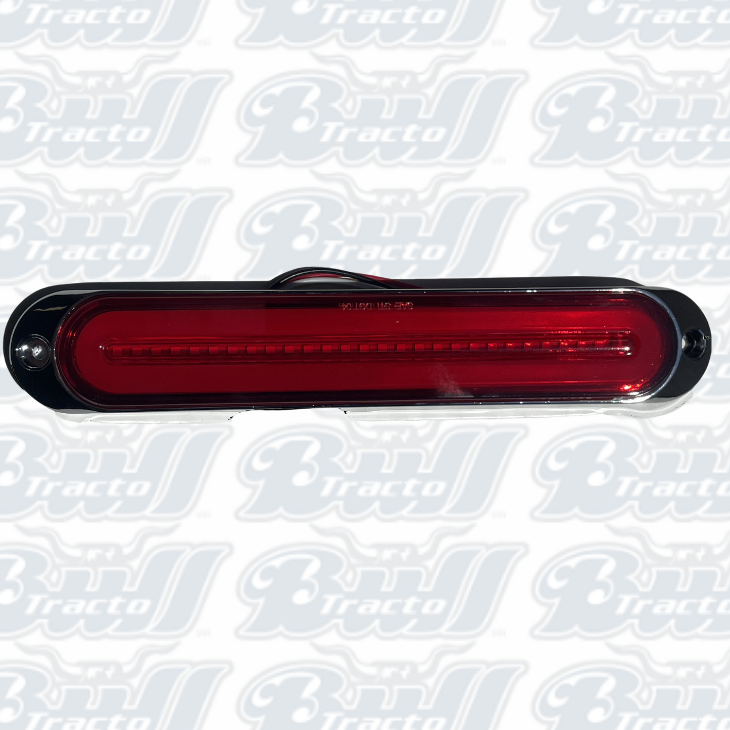 LED Break light color-RED STROBE Chrome Bezel,10-30 Volts