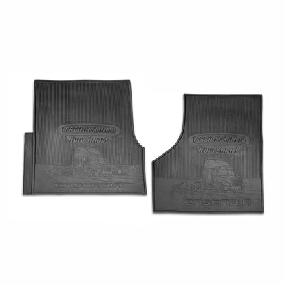 All Weather Type Rubber Floor Mats with Freightliner Cascadia Logo 2018+