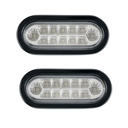 LED 6" Oval Blue Light w/Grommet 2 PACK FREE SHIPPING !!