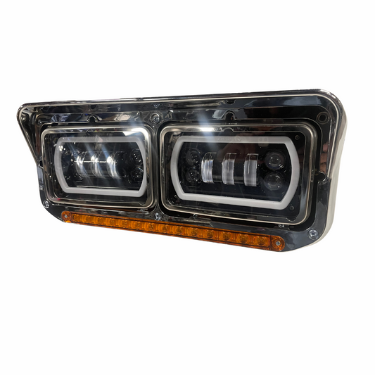 Universal LED Headlight Projector Assembly in Chromed Bezel