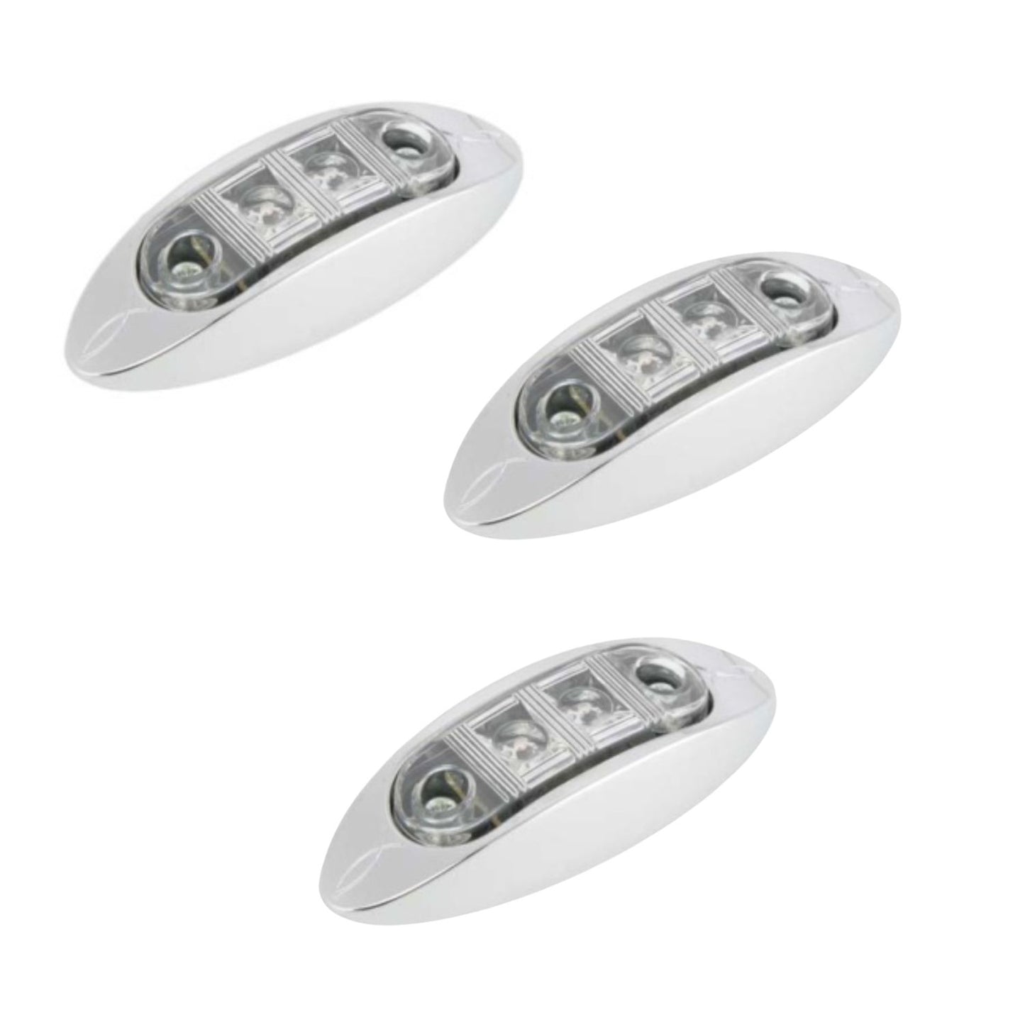 LED Oval Clearance / Side Marker Light (Clear) 3 PACK FREE SHIPPING !!