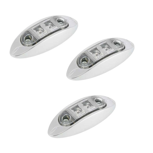 LED Oval Clearance / Side Marker Light (Clear) 3 PACK FREE SHIPPING !!